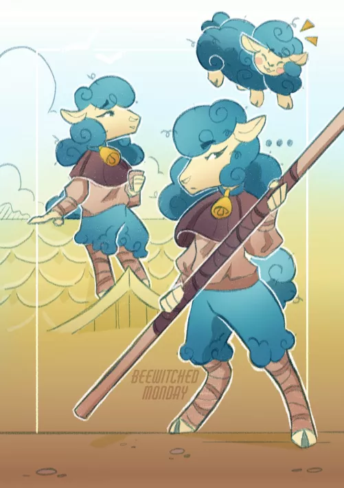 Twirly sketch page [art and character by me]