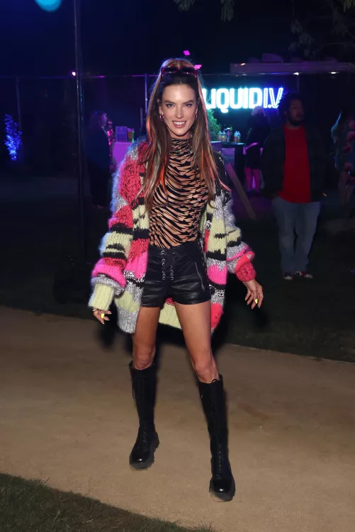 Alessandra Ambrosio see through at Coachella