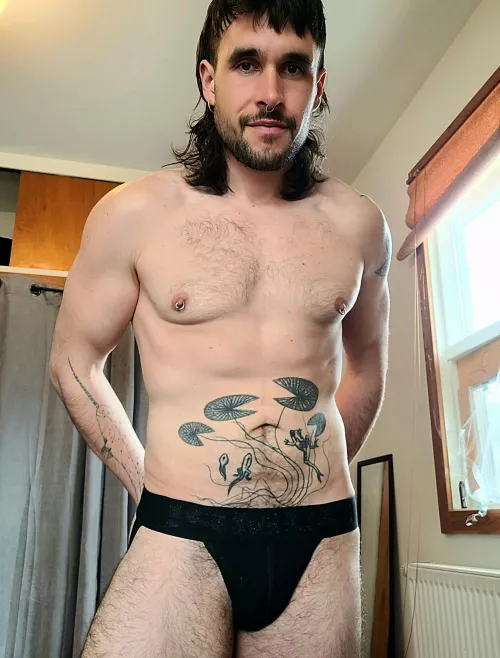 Black is not the best color to show off a bulge but I love this meshy jock