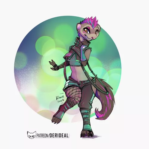 Cyberpunk ferret (art by me)