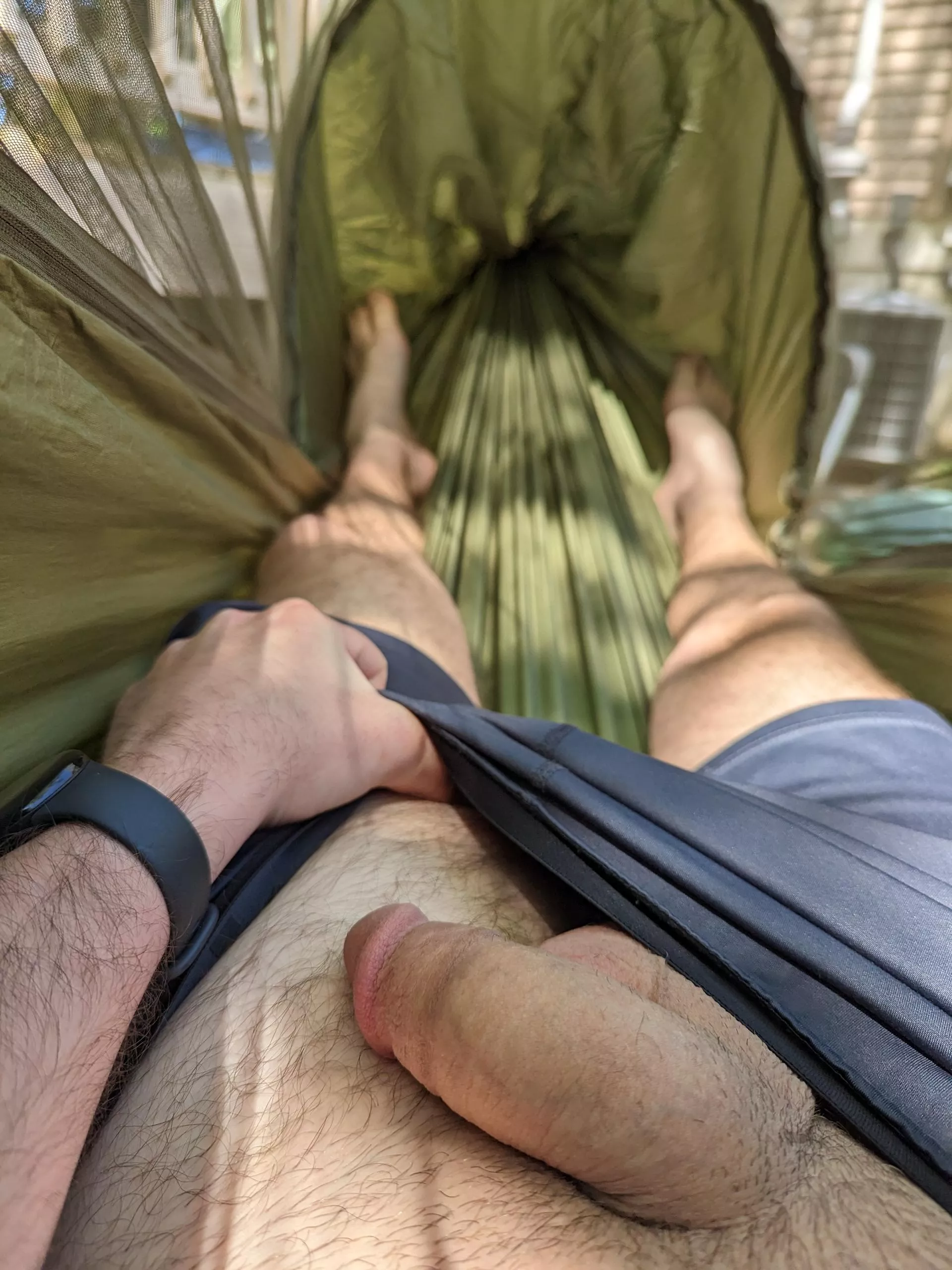 Finally jerk off in the hammock season