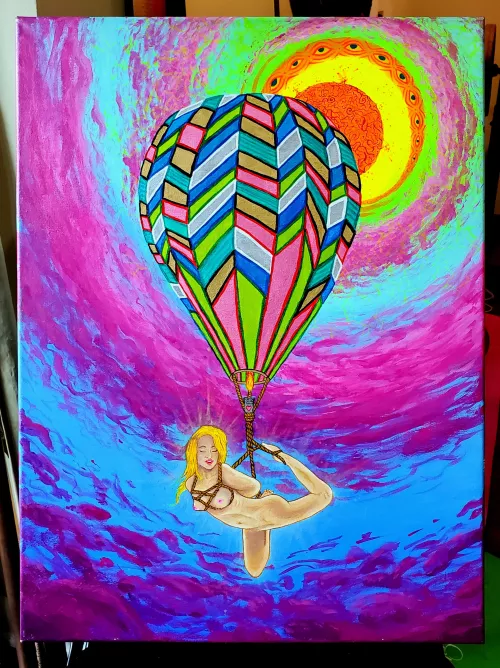 Hot Air Shabari Painting #shabari #ropebondage #bondage #kink #kinkart #bondageart