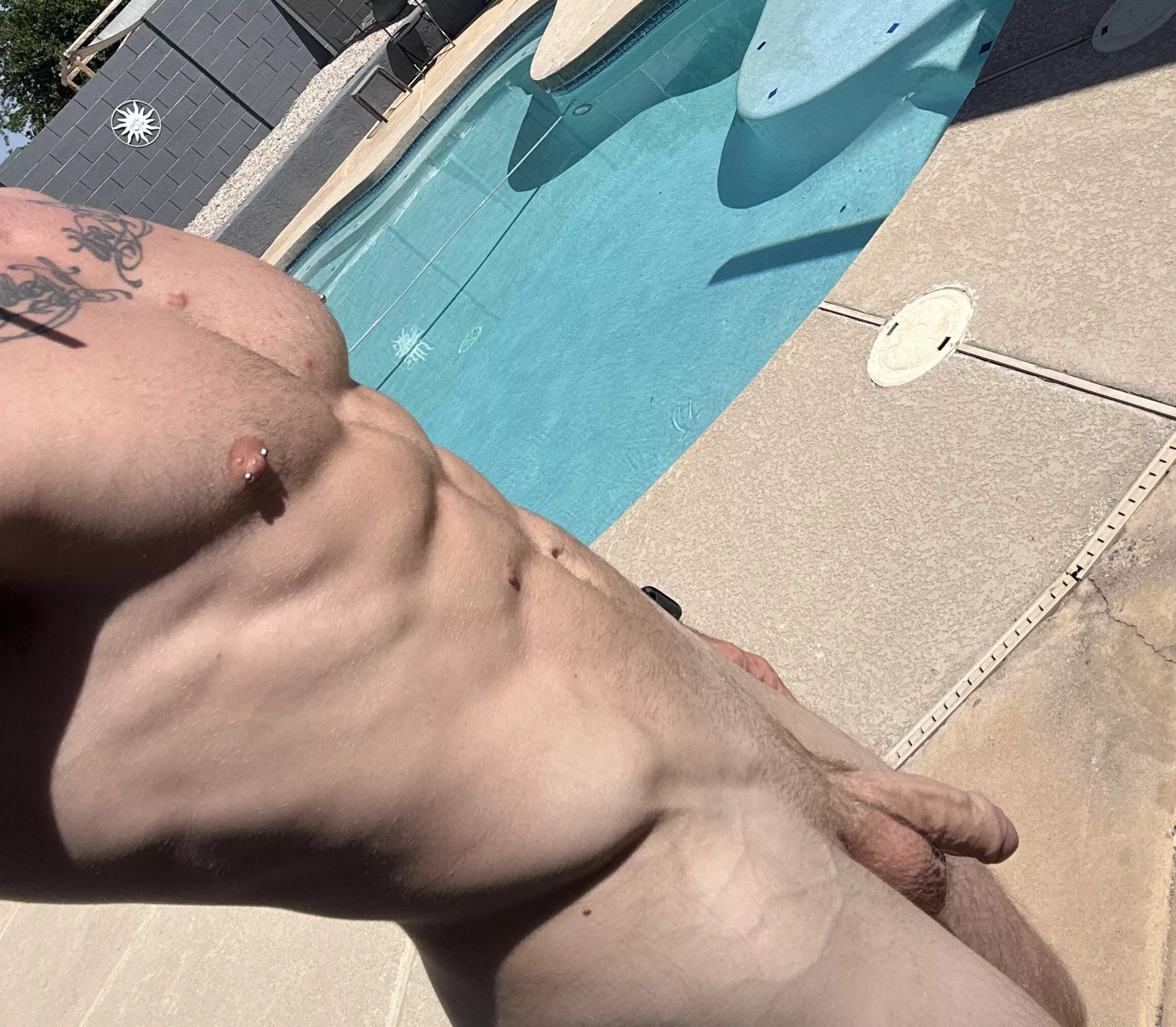Just waiting for a sexy female to oil me up at the pool