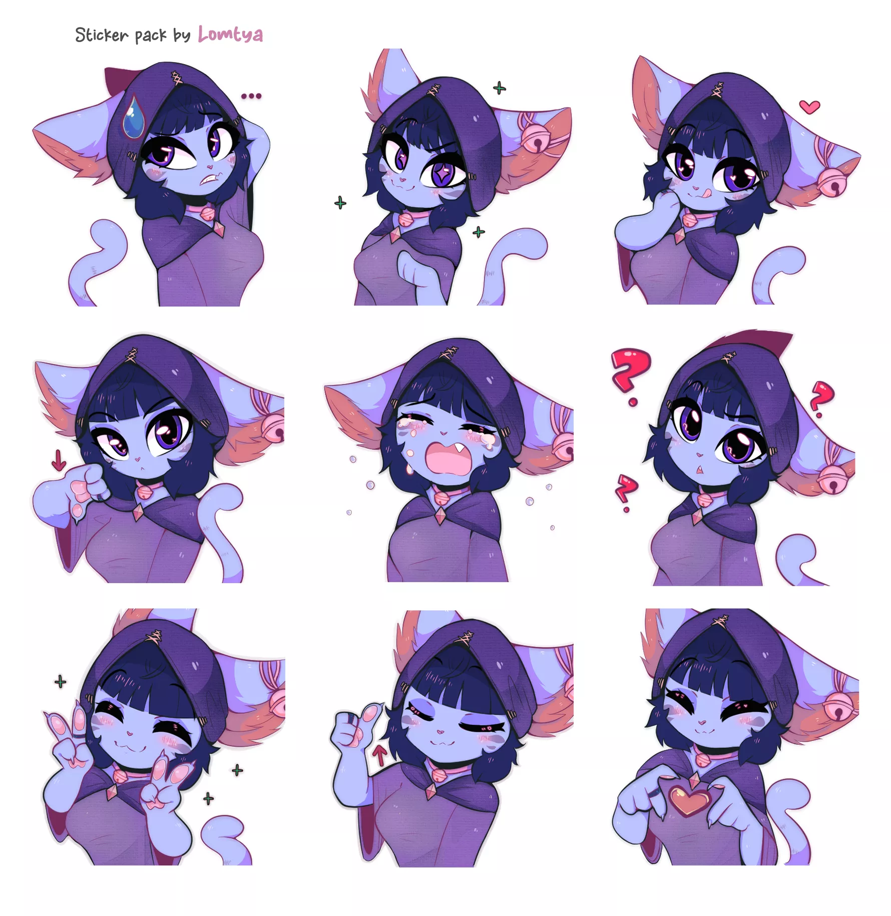 Sticker pack for Myra 💜 (commissions are also open)