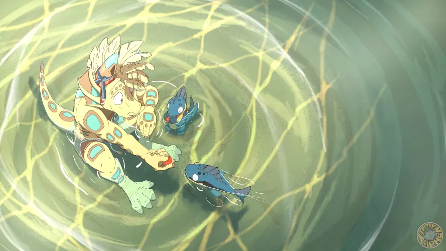 The secret stock cube recipe from Higuato's grandma. It strangely forces fishes to evolve, Higuato keeps it as a secret. (art by me @taphenortohgjen)