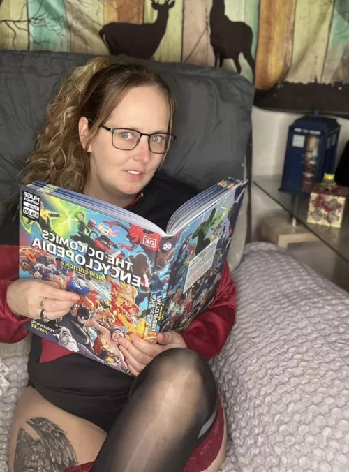 When he goes out so I can pinch his comic books