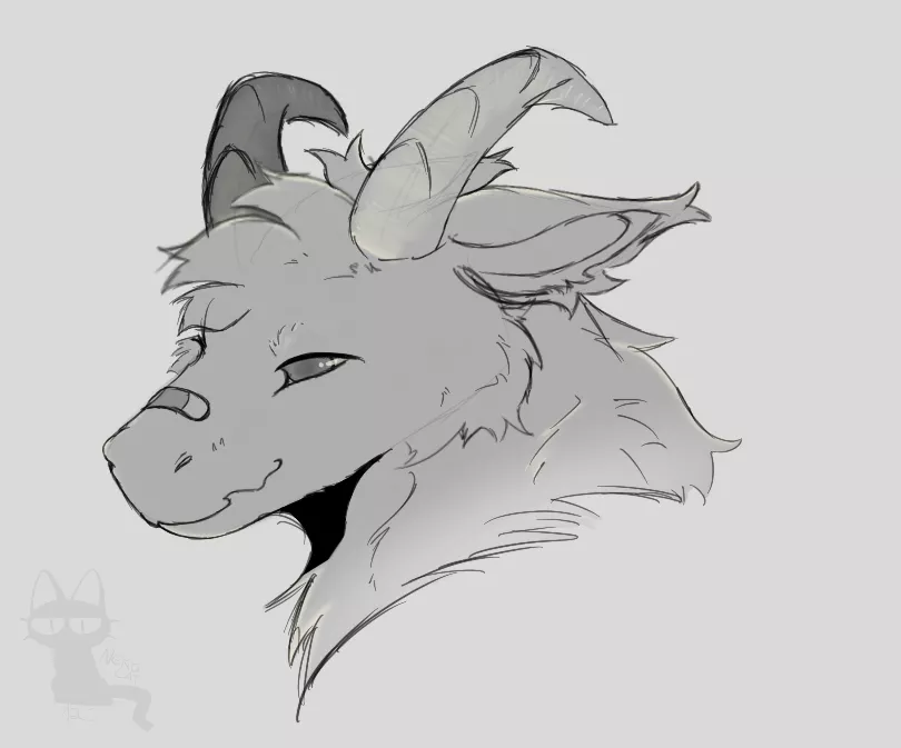 headshot sketch commission for someone on twitter, love working with fluff dergs