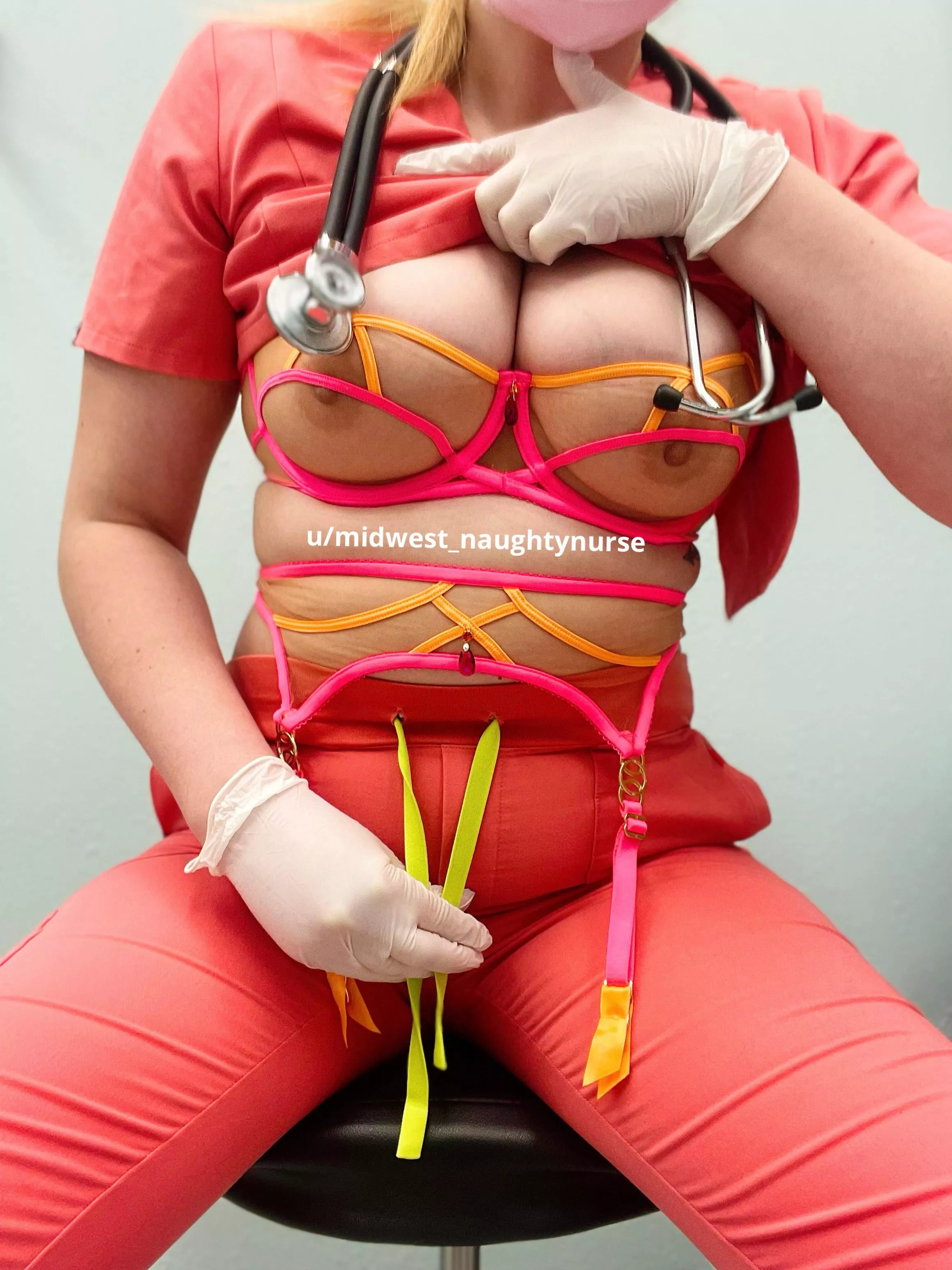 Here’s some beautiful nurse cleavage for you