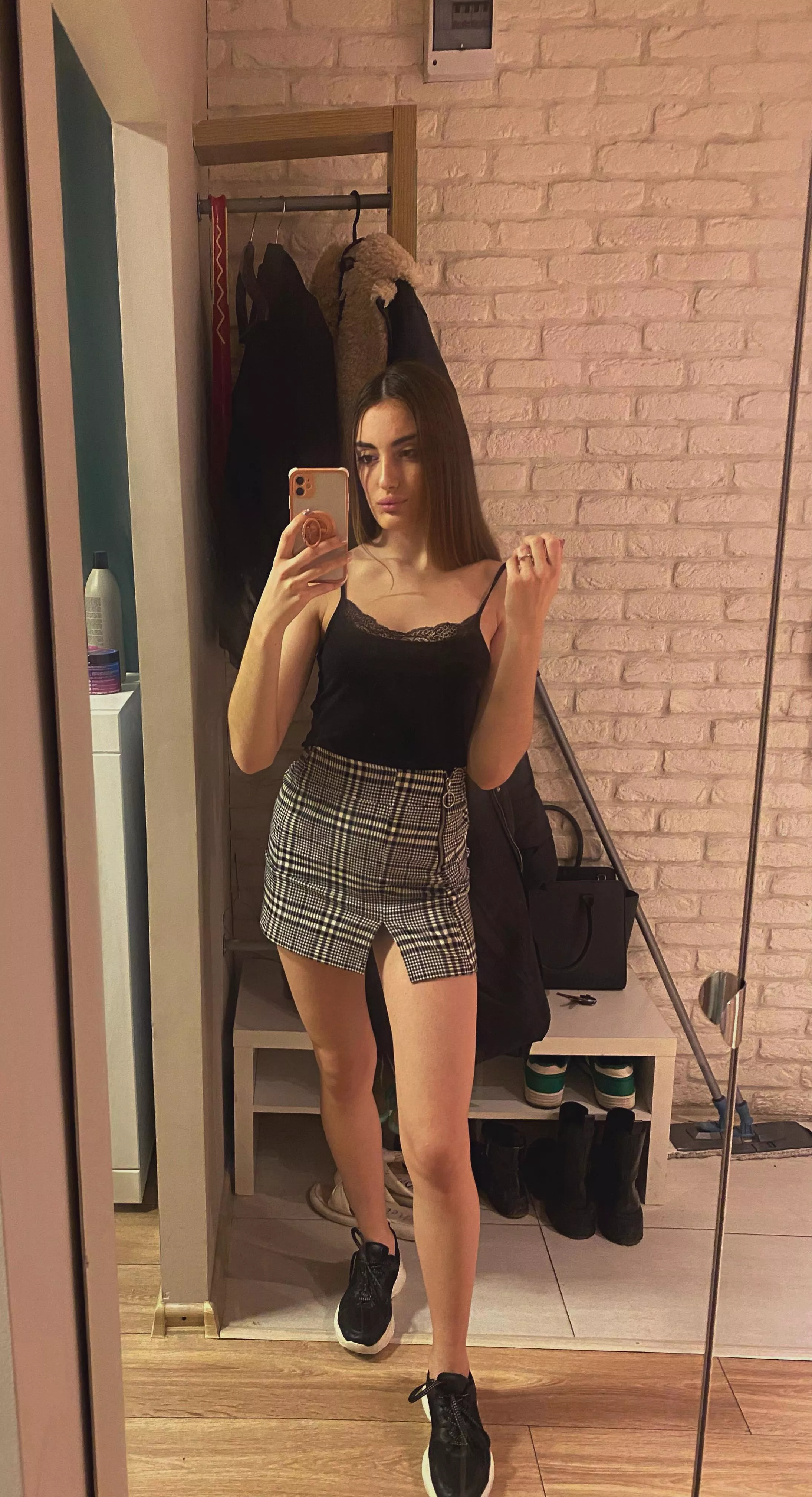 I like to take pictures of myself in front of a mirror before a walk.