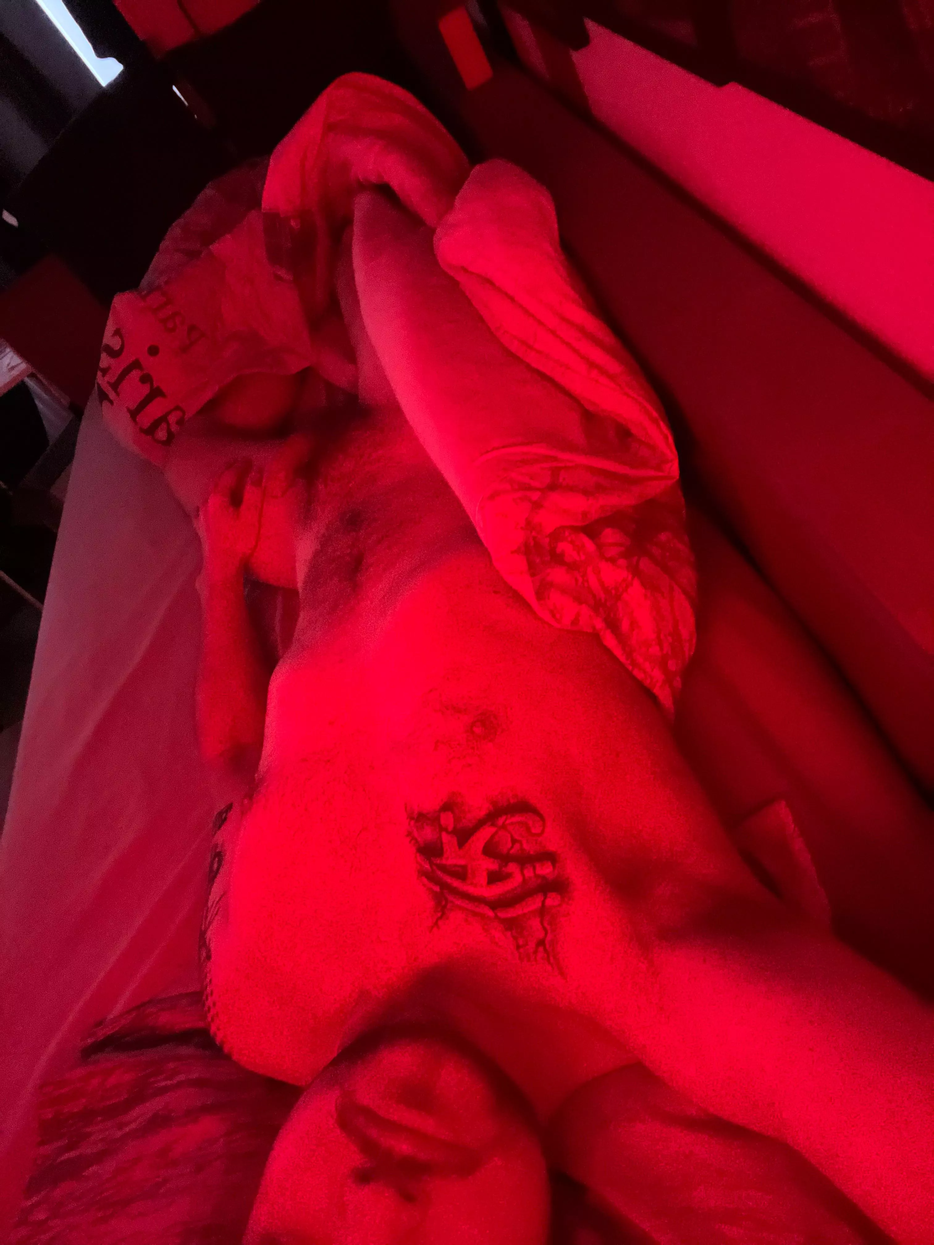 Morning in red lights from out of the Netherlands