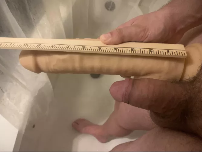 My 4 incher compared to the 10 inch dildo my girlfriend’s man made me buy her… she said the dildo helps her stay ready for him yet she’s used it more times on me than herself…