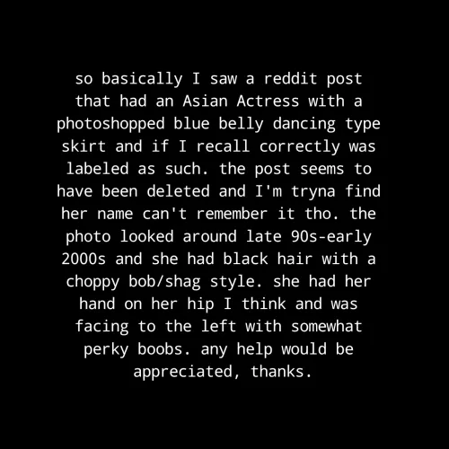 Need help finding a model/Actress