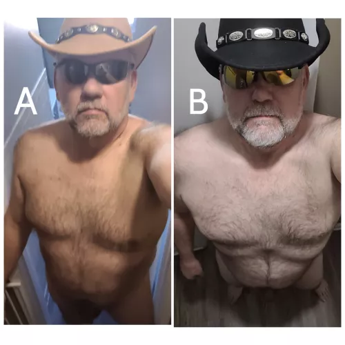 [54] So just realized I recently posted similar pics, just with different hats. So... A or B?