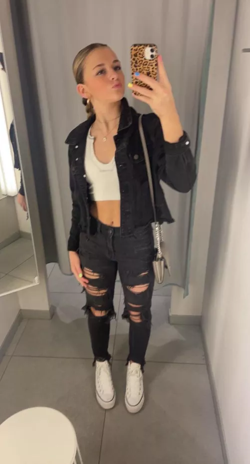 All Black with a Blue Top