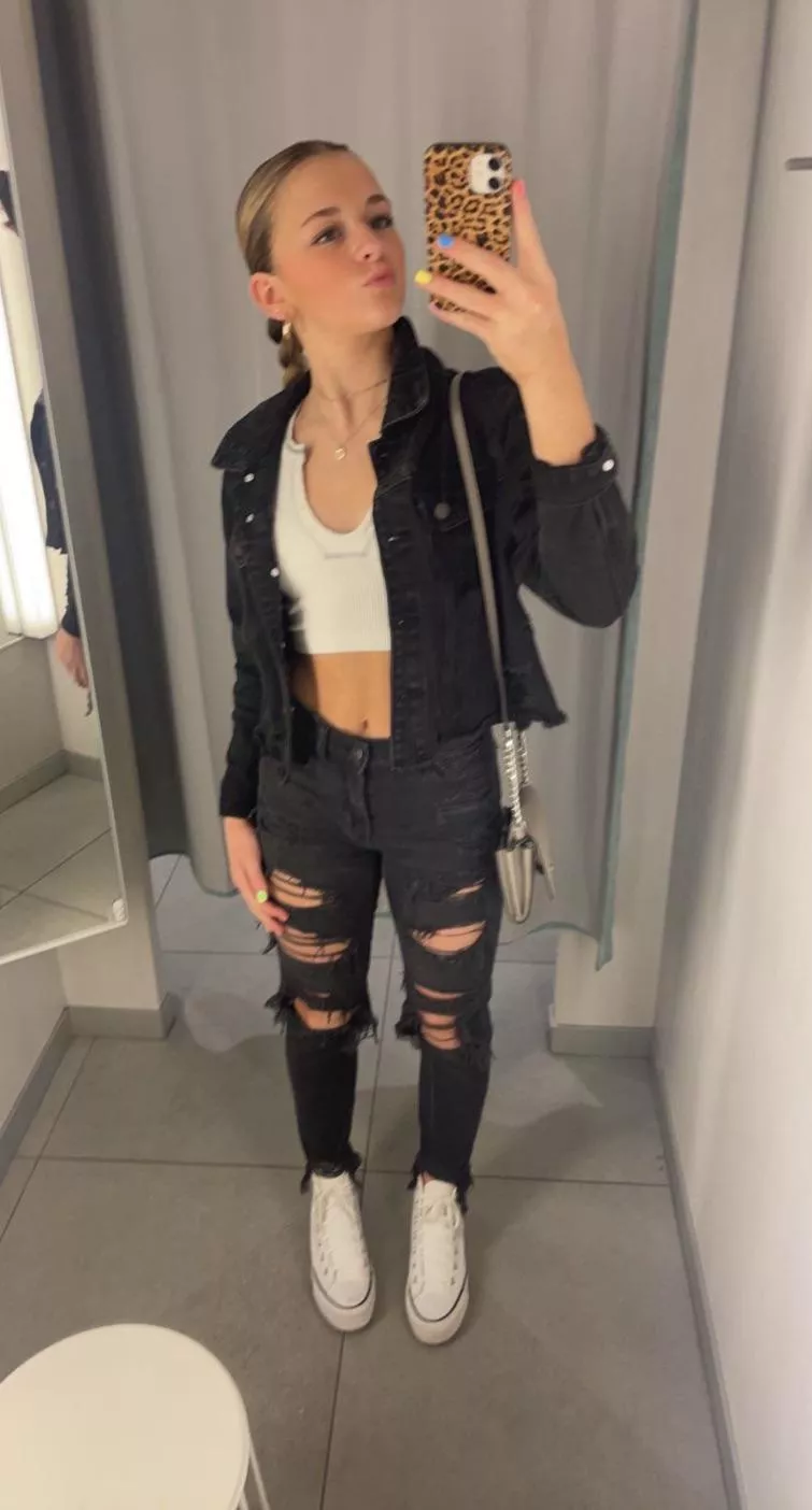 All Black with a Blue Top