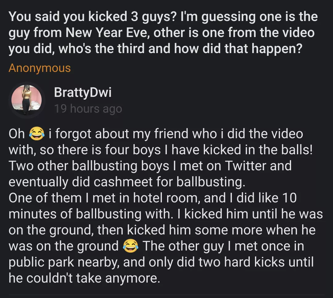 #ballbusting boys keep asking..