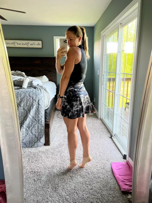 I keep getting in trouble for short skirts at the office, hopefully this one will do [F]