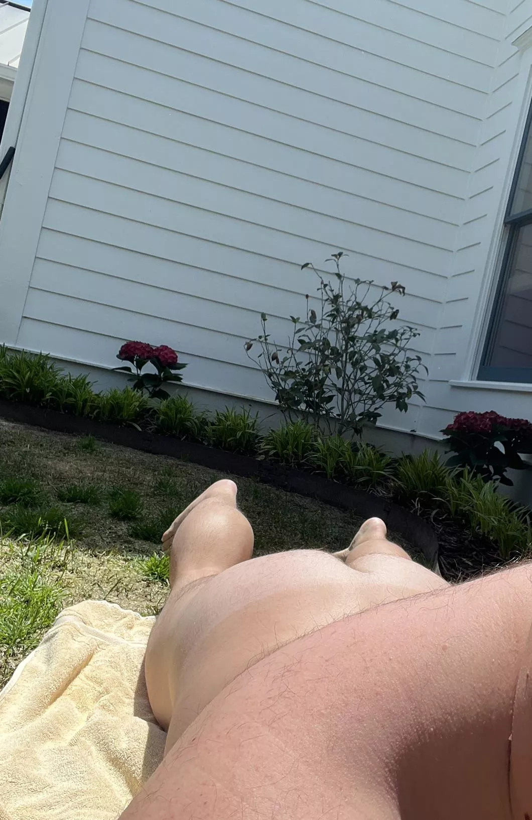 Lunch break tanning session