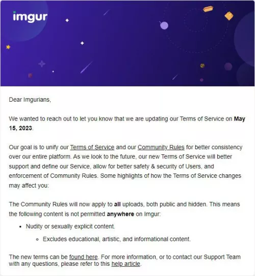 Save your files Imgur to stop allowing nudity in private albums