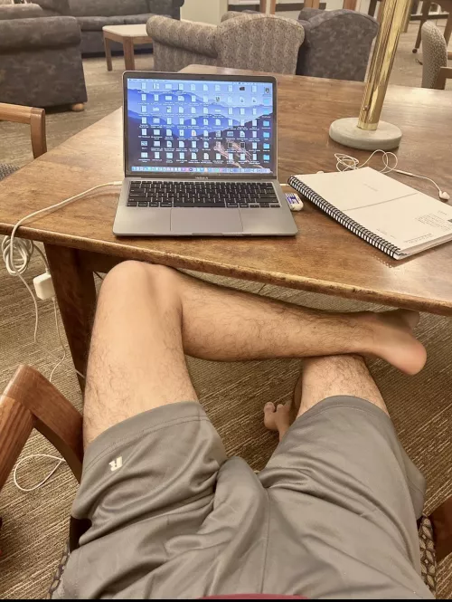 Studying in the library