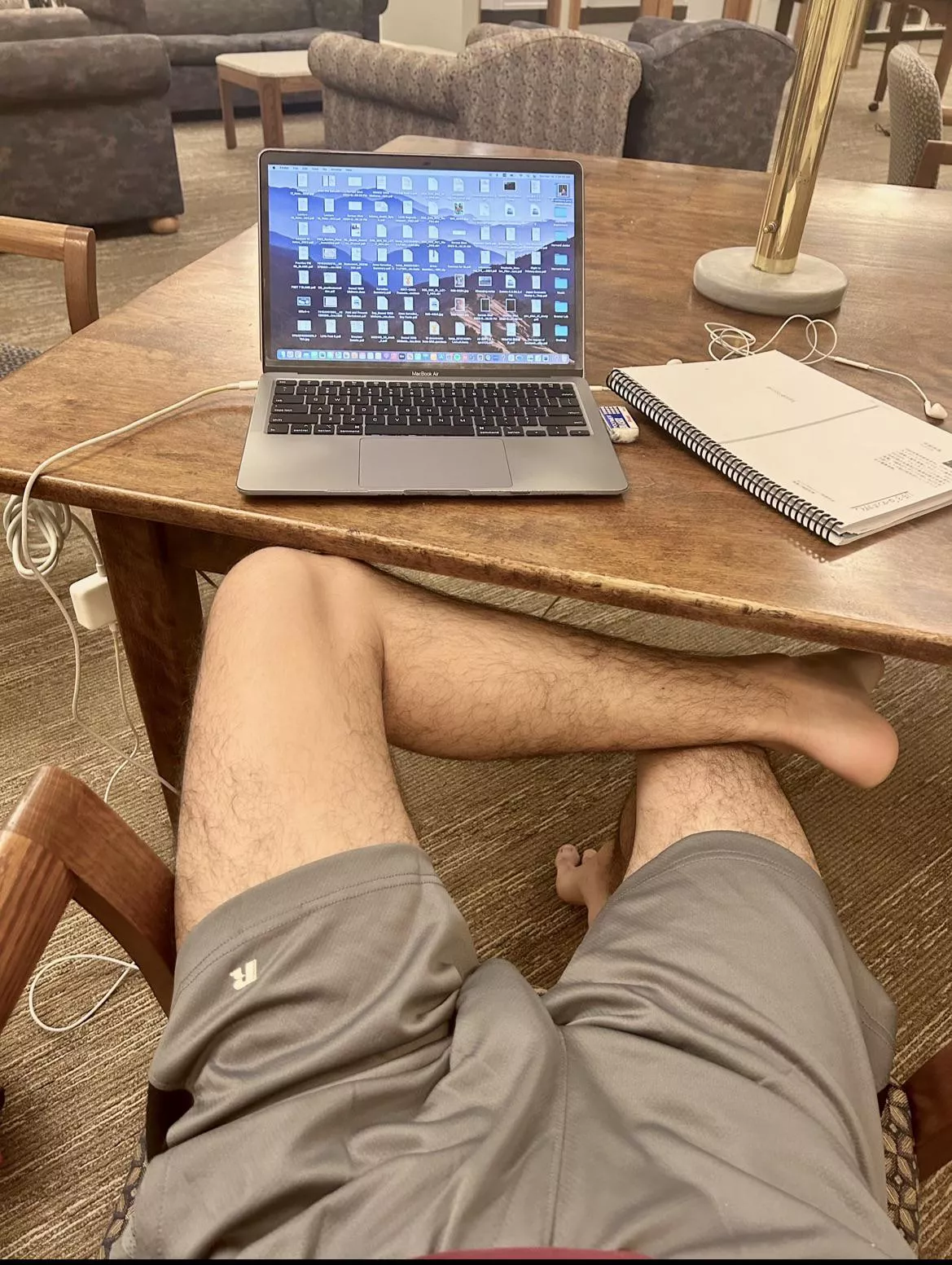 Studying in the library