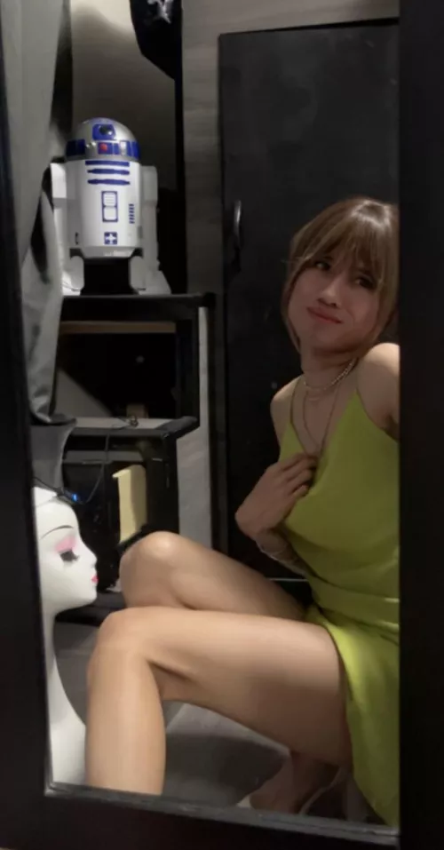 first time wearing a dress 💚