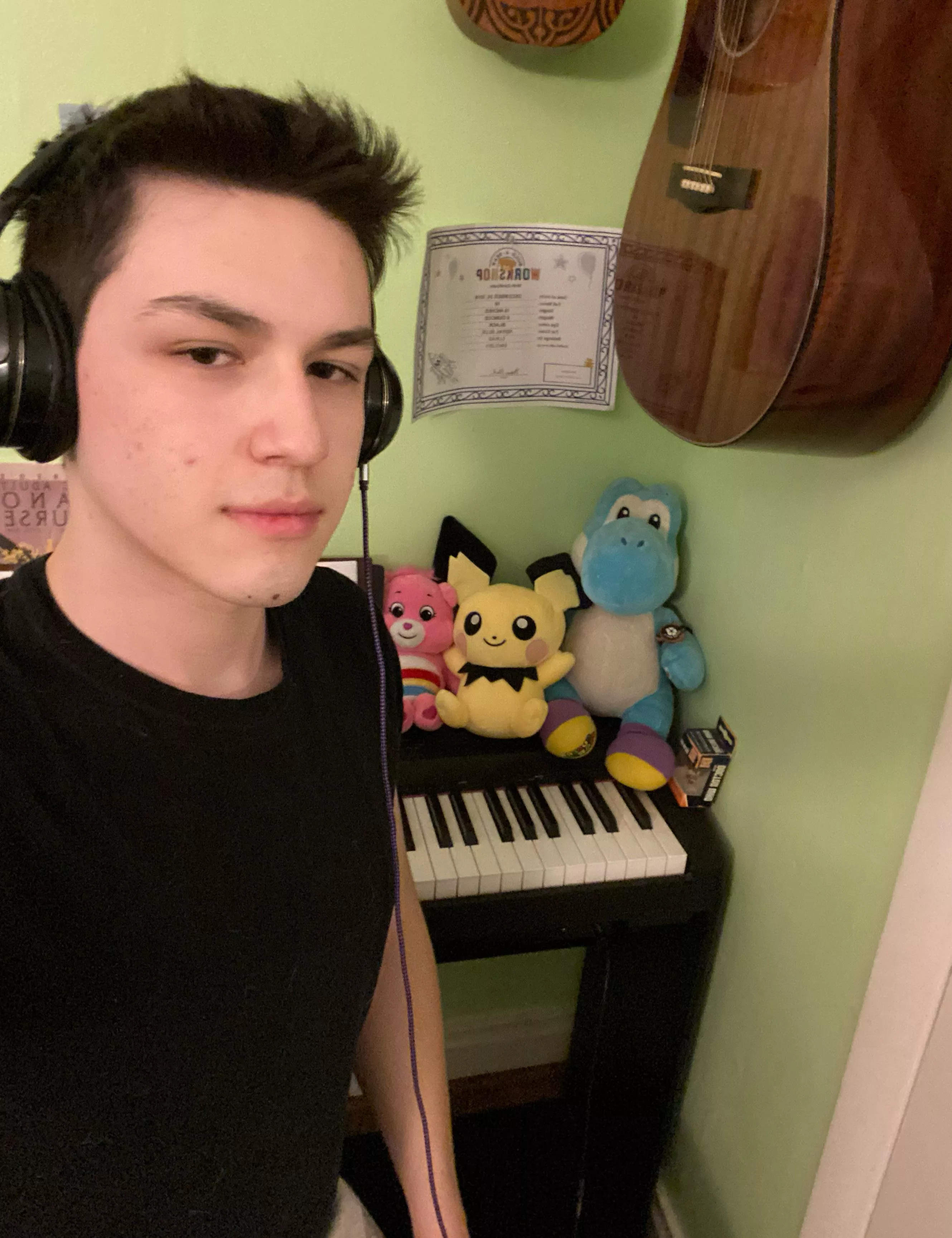 Got my two smash bros mains sitting with me at the piano