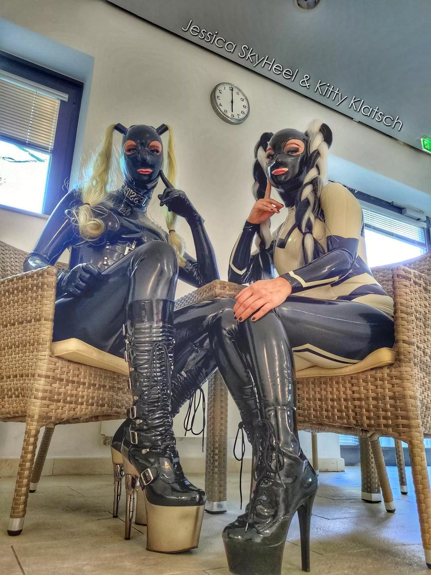 Me, Jessica SkyHeel and Kitty Klatsch in Latex