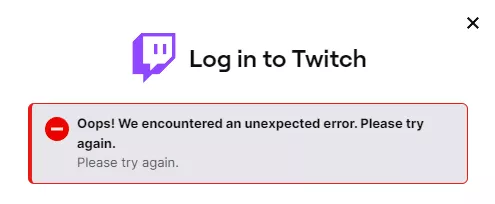 ‘Oops! We Encountered an Unexpected Error’ message every time I try and login