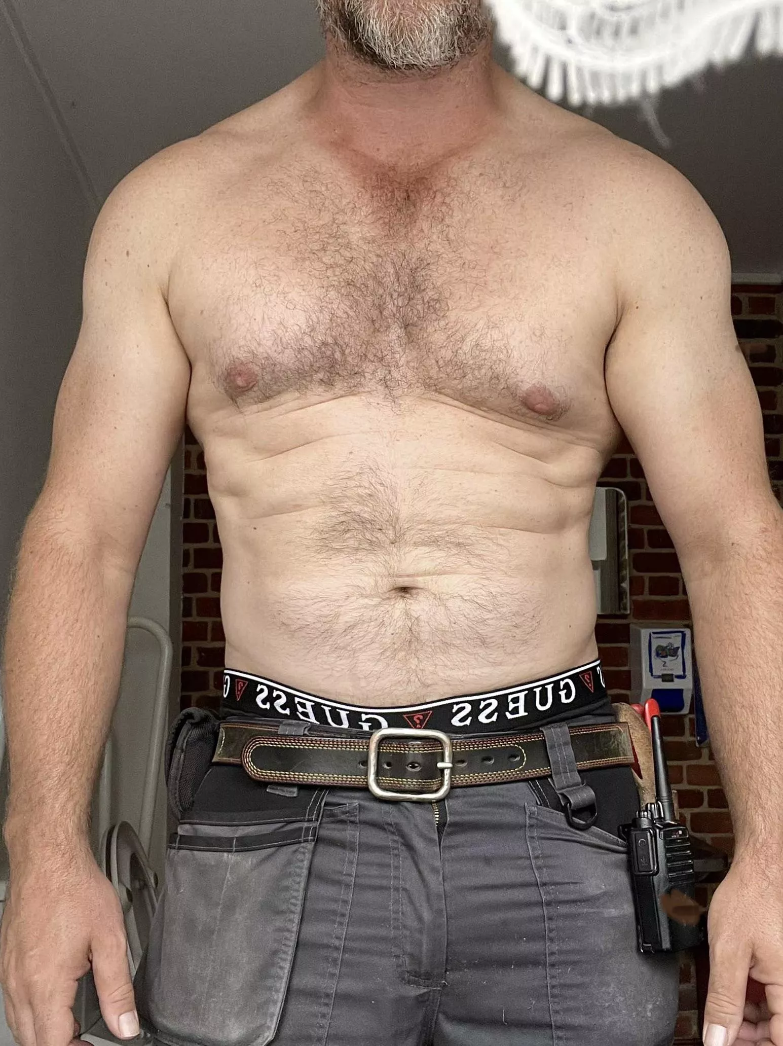 You walk into the work changing room and here I am. What’s your reaction? (40)