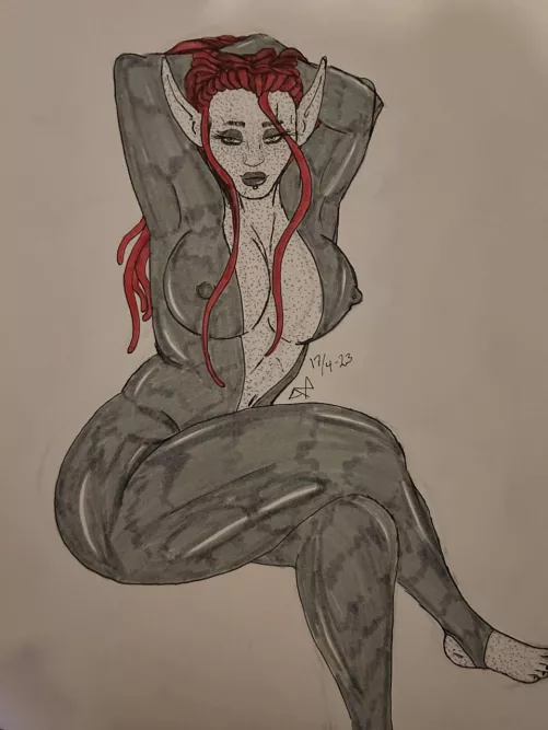 Can I offer my D&D character? (Art by me)