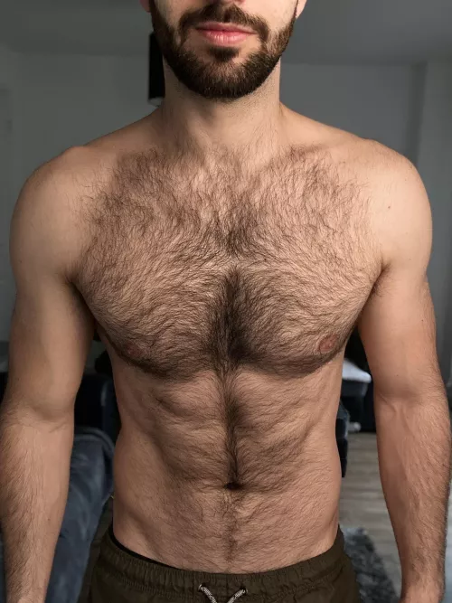 Chest hair art progression. Abs incoming…