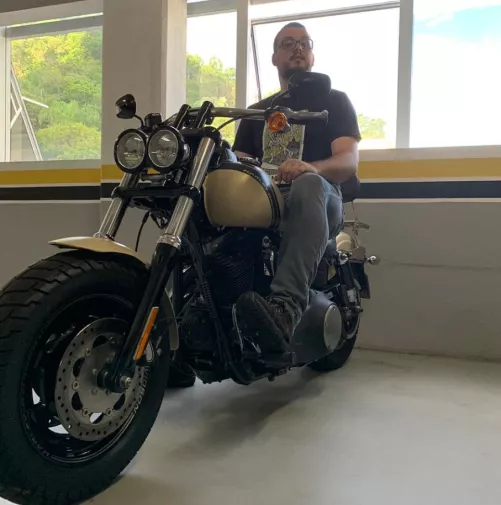 Daddy's home with his toy