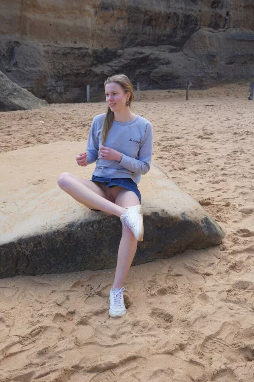 Denim skirts never looked good with panties anyway