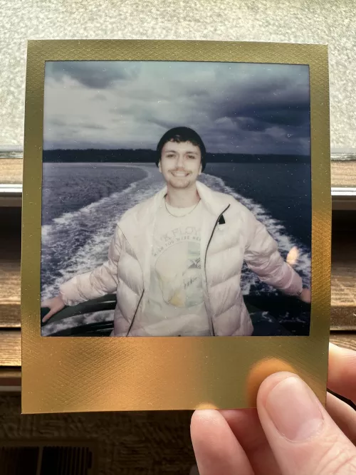 Polaroid of me on a ferry