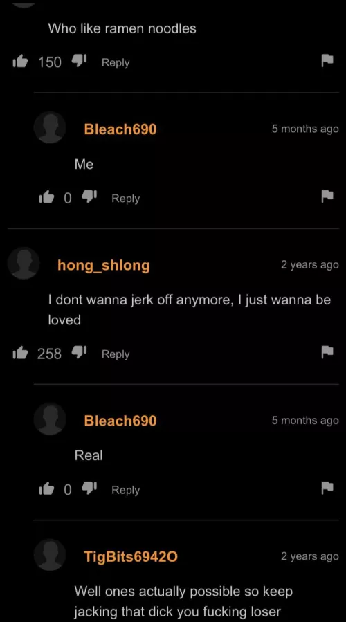 Pornhub comments in a nutshell: