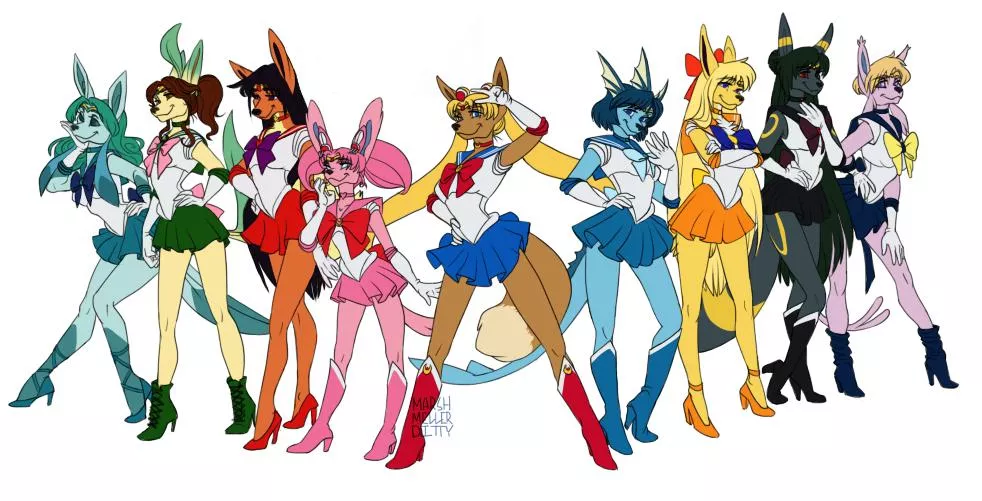 Sailor Scout Eeveelutions! (by me)