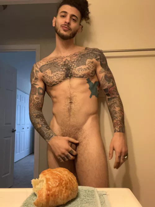 You taking the croissant or me?