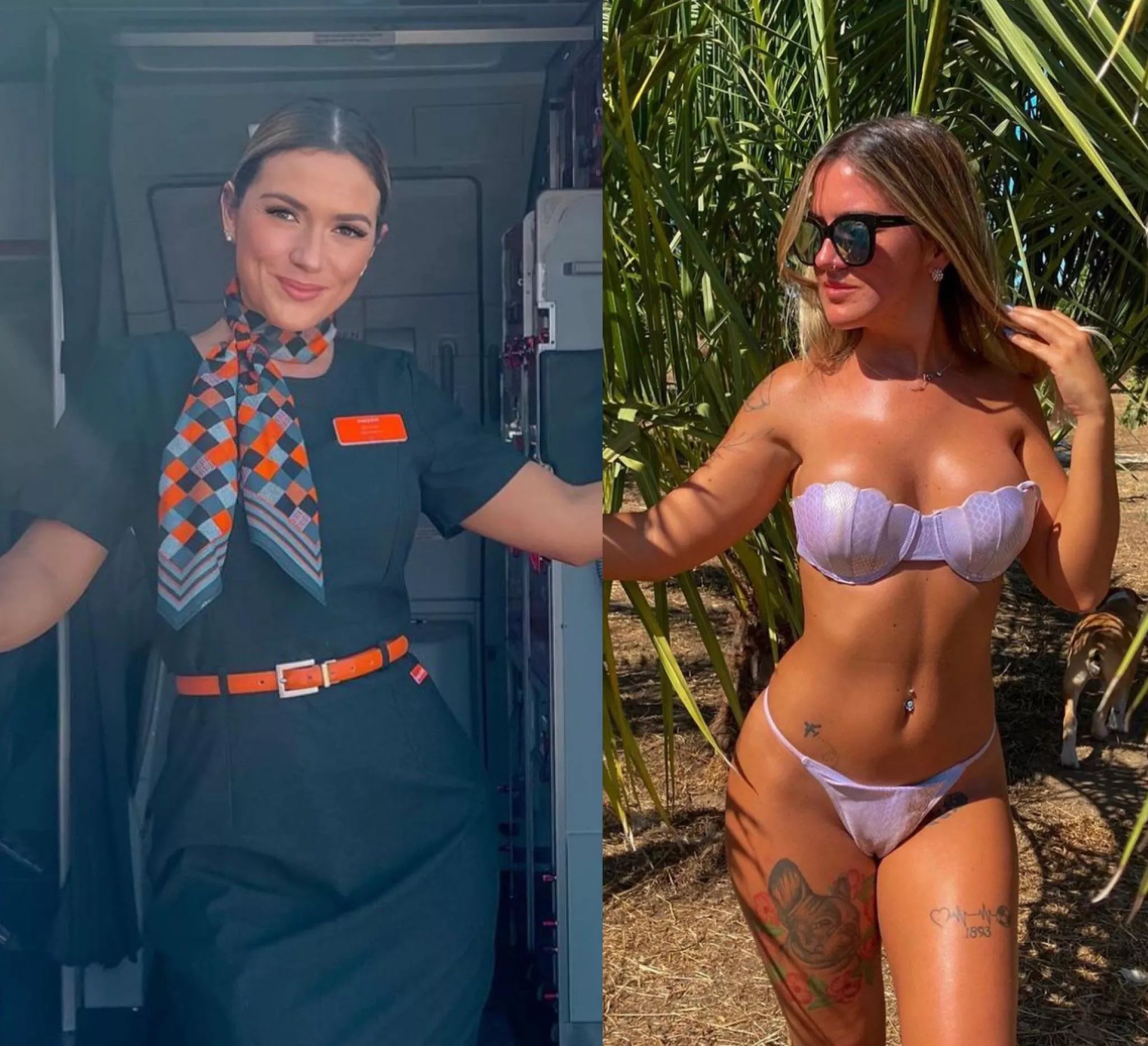 Hair down, lotion on