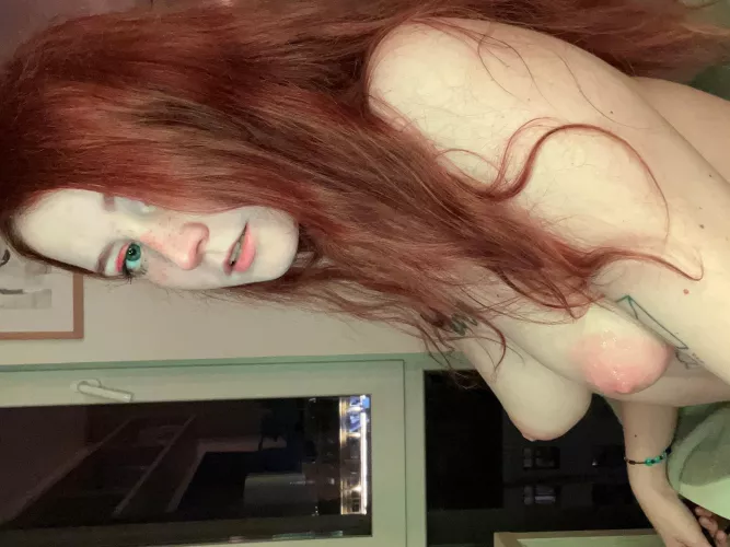 I want you to run your dick over my young tits