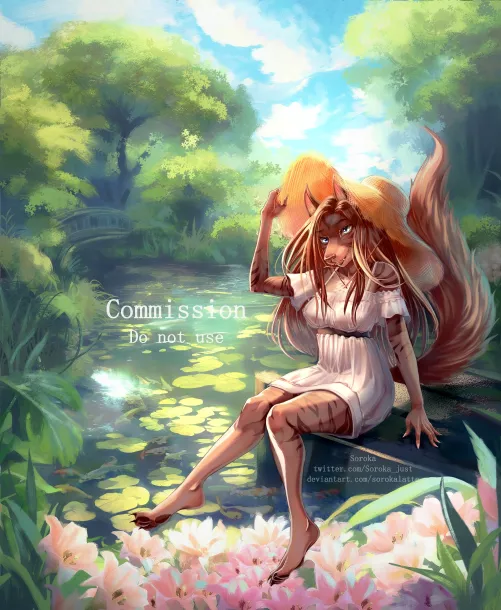 My summer art with gorgeous canine ^^