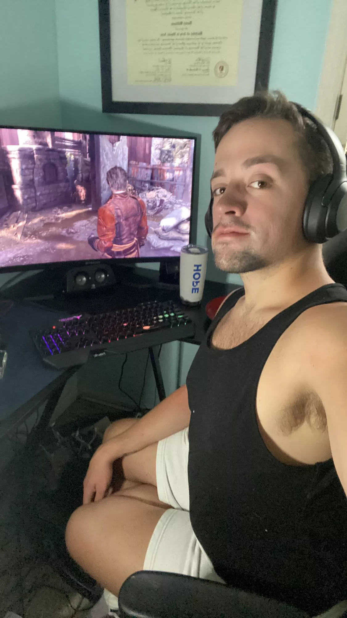 Resting before a long week of filming content with more Resident Evil. Who else is working on getting all the achievements?