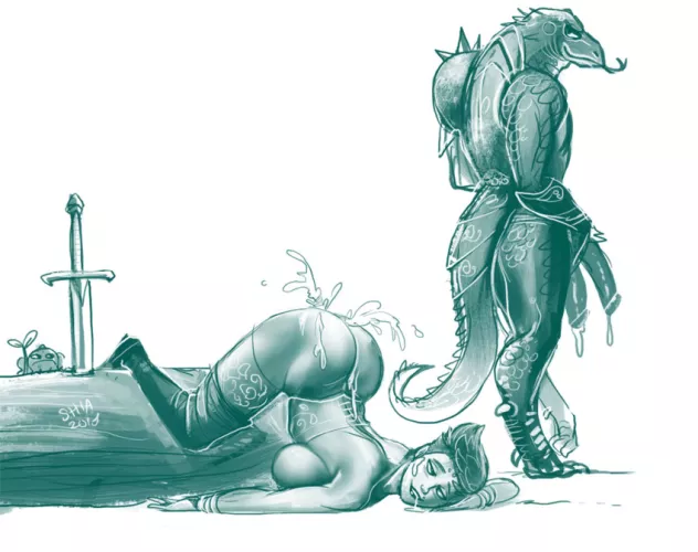 The invading Lizardmen knew how to properly conquer the local women, leaving them a mindbroken, sticky mess. (Shia)