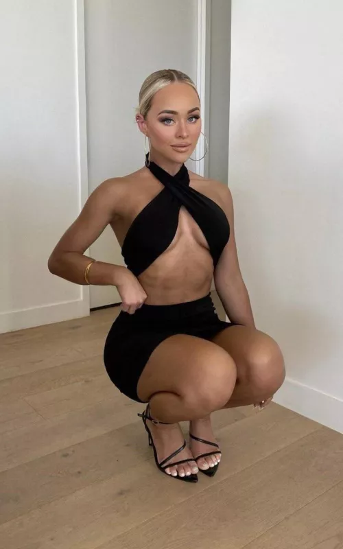 Willing to get on her knees