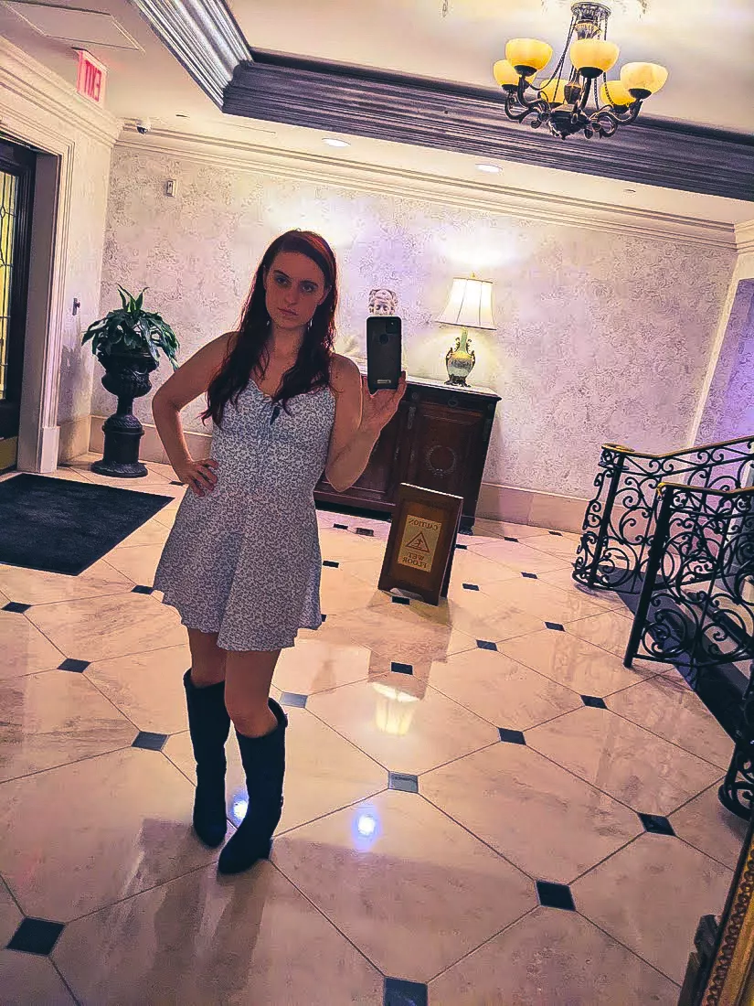 Floral dresses with no panties underneath...