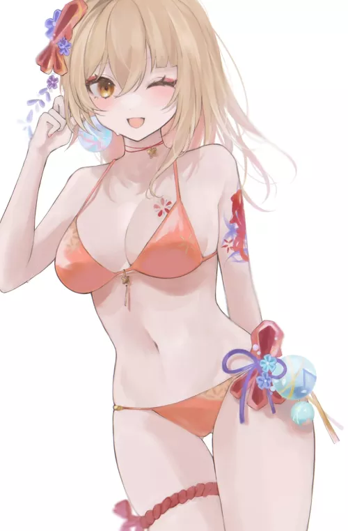 Yoimiya in her swimming costume.