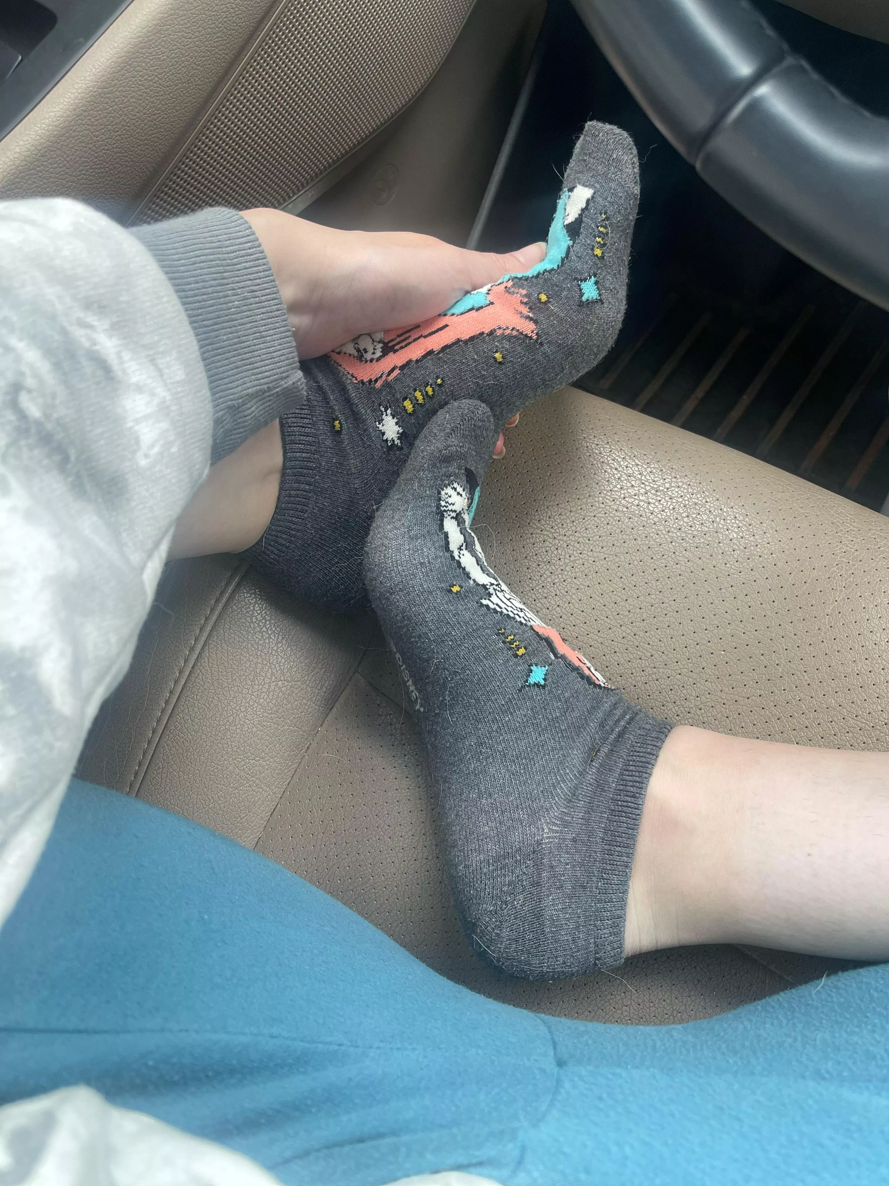 Cozy in the car 🚗🧦