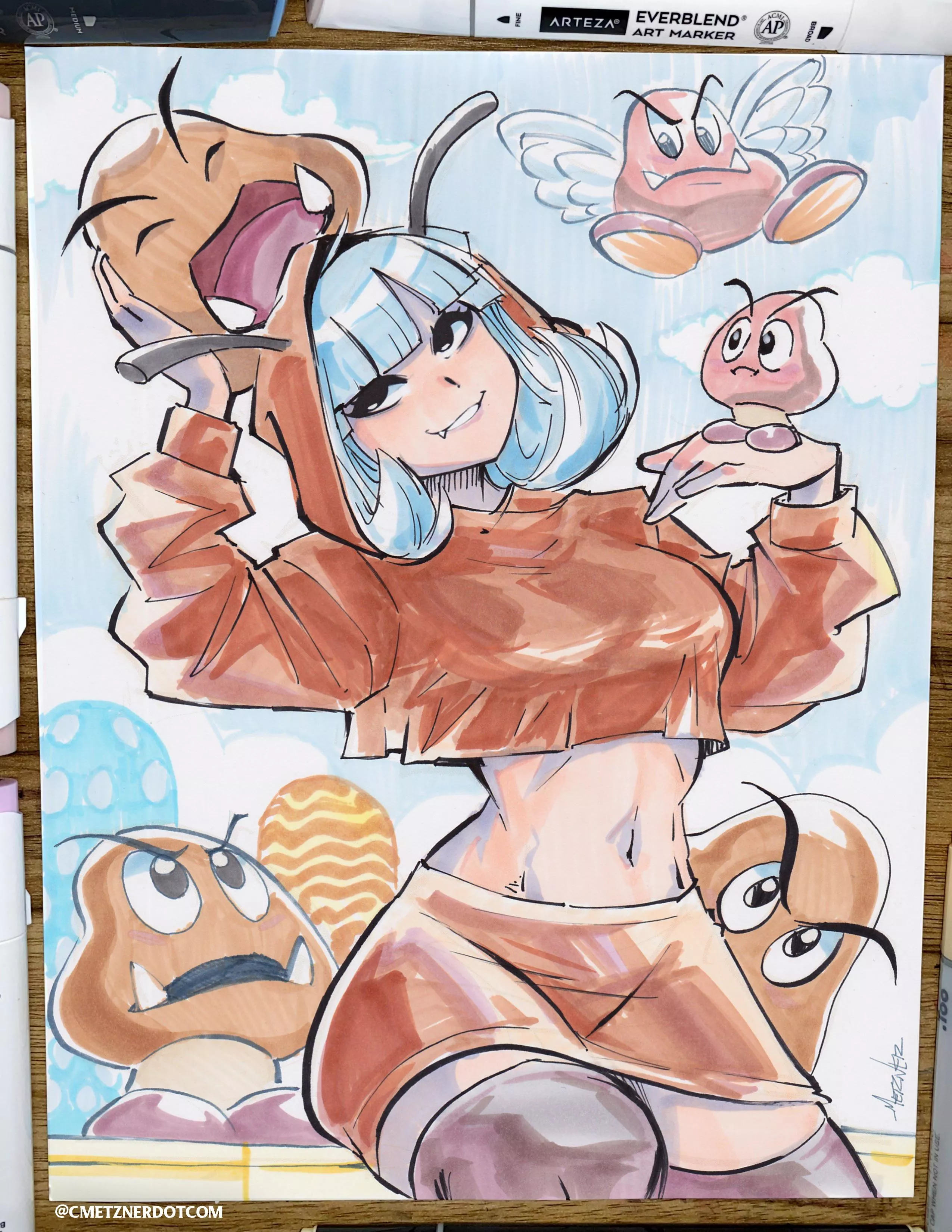 Here’s my drawing of Goomba Gal!