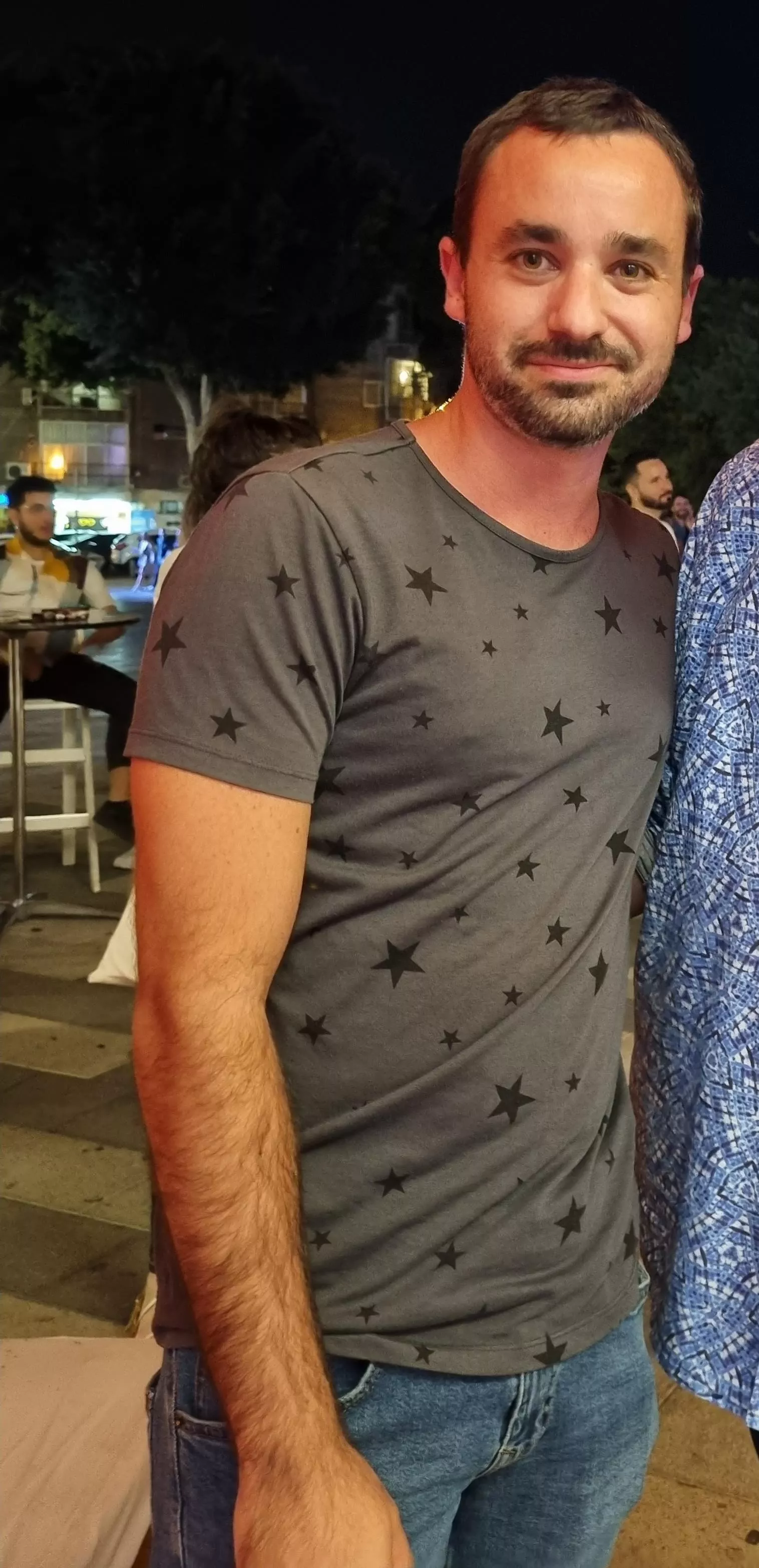 Hey there. Just me with a really funny comedian (cropped... can't know if he'd want to appear)