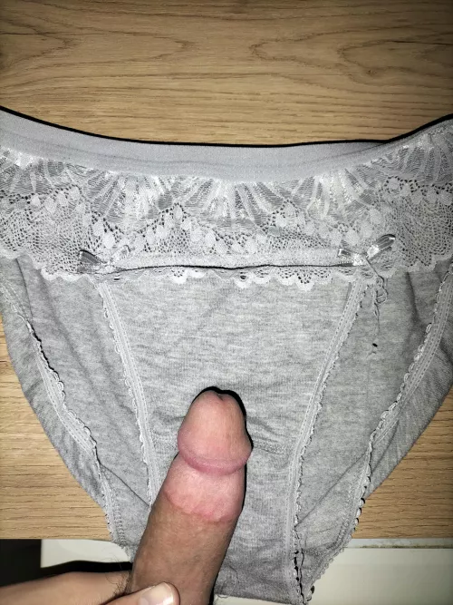Jerking off with my mom's dirty panties. Who wants to cum with me